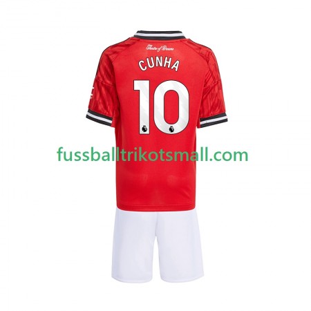 Fußballtrikots Manchester United Matheus Cunha 10 Kinder 2025-2026 Kurzarm Heimtrikotsatz kaufen